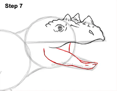 How to Draw a Ceratosaurus Dinosaur Walking Side View 7