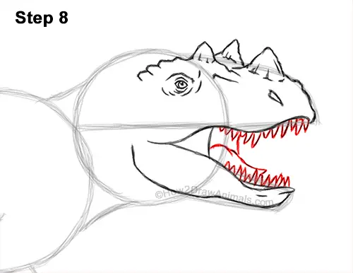 How to Draw a Ceratosaurus Dinosaur Walking Side View 8