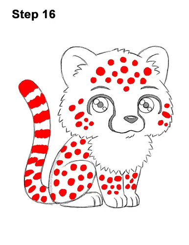 How to Draw a Cute Cartoon Cheetah Chibi Kawaii 16
