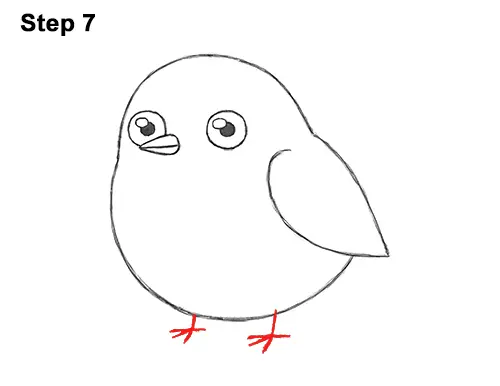 Draw Cute Cartoon Chibi Little Mini Chickadee Bird 7