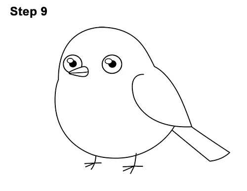 Draw Cute Cartoon Chibi Little Mini Chickadee Bird 9