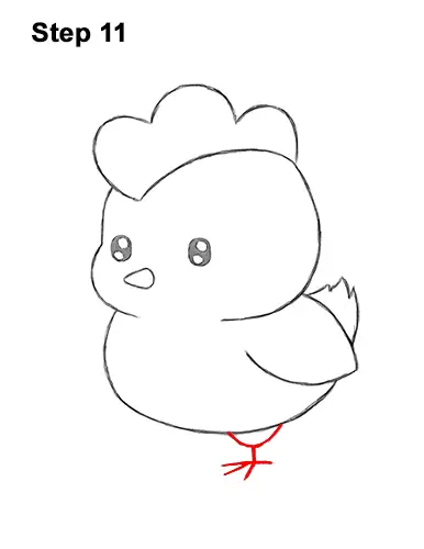 How to Draw Cute Cartoon Chicken Chibi Kawaii 11