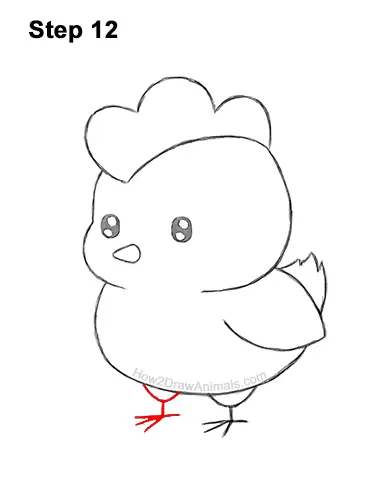 How to Draw Cute Cartoon Chicken Chibi Kawaii 12