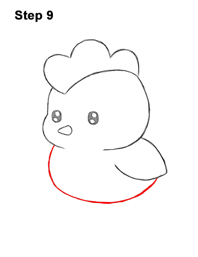 How to Draw Cute Cartoon Chicken Chibi Kawaii 9