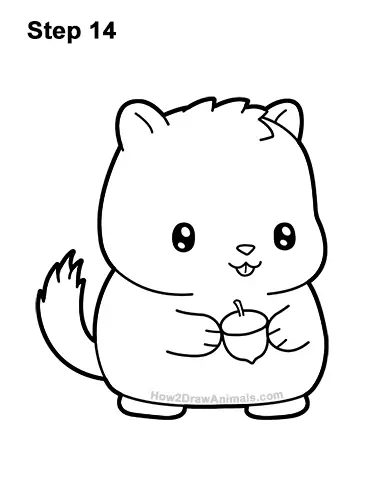 How to Draw Cute Cartoon Chipmunk 14