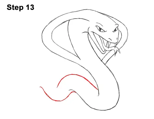 Draw Cartoon Mean Angry Cobra Snake 13