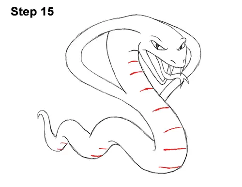 Draw Cartoon Mean Angry Cobra Snake 15