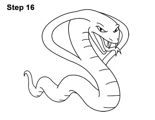 Draw Cartoon Mean Angry Cobra Snake 16