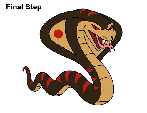Draw Cartoon Mean Angry Cobra Snake