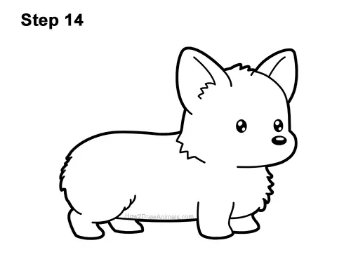 How to Draw Cute Cartoon Corgi Puppy Dog Chibi Kawaii 14