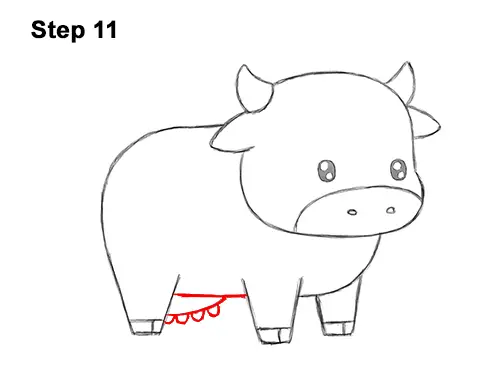 How to Draw Cute Cartoon Cow Chibi Kawaii 11