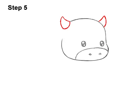How to Draw Cute Cartoon Cow Chibi Kawaii 5