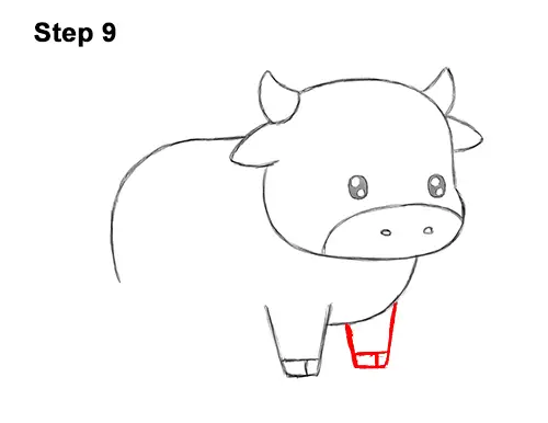 How to Draw Cute Cartoon Cow Chibi Kawaii 9