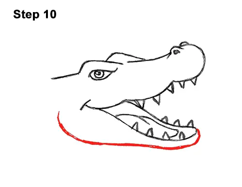How to Draw Angry Cartoon Crocodile Alligator Smile 10