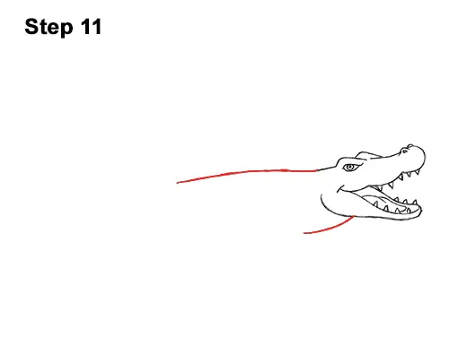 How to Draw Angry Cartoon Crocodile Alligator Smile 11