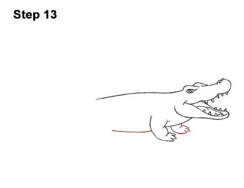 How to Draw Angry Cartoon Crocodile Alligator Smile 13