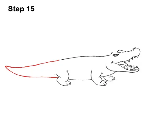 How to Draw Angry Cartoon Crocodile Alligator Smile 15