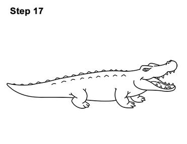 cartoon alligator drawing