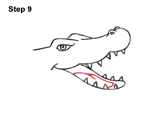 How to Draw Angry Cartoon Crocodile Alligator Smile 9