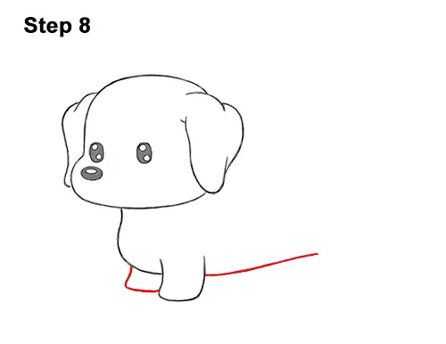 How to Draw a Cute Cartoon Dachshund Wiener Puppy Dog Chibi Kawaii 8