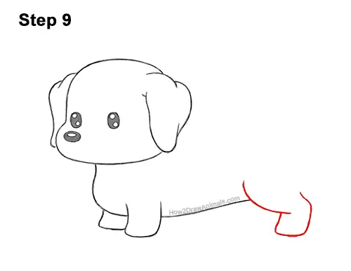 How to Draw a Cute Cartoon Dachshund Wiener Puppy Dog Chibi Kawaii 9