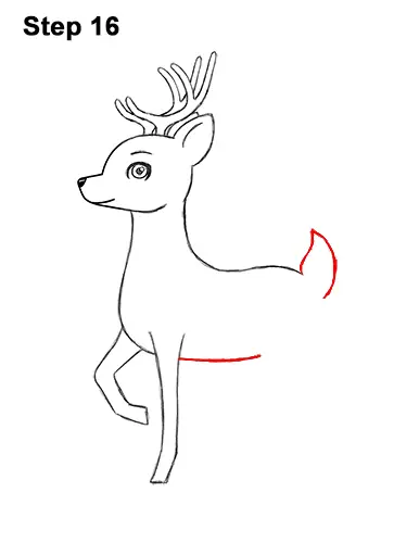 How to Draw Cute Cartoon Deer Antlers 16