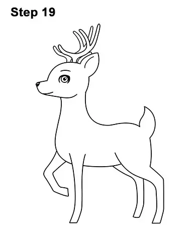 How to Draw Cute Cartoon Deer Antlers 19