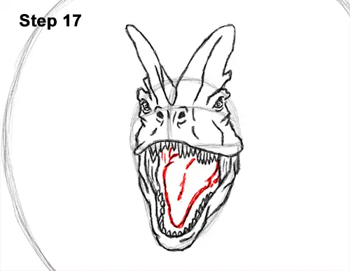Draw Dinosaur Dilophosaurus 17