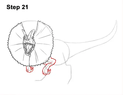 Draw Dinosaur Dilophosaurus 21
