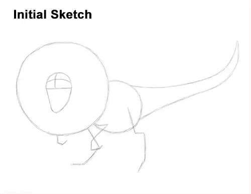 Draw Dinosaur Dilophosaurus Sketch