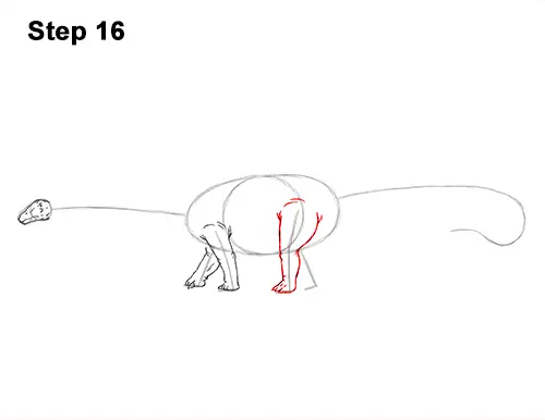 How to Draw Dinosaur Diplodocus Sauropod 16