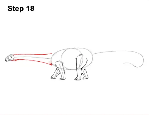 How to Draw Dinosaur Diplodocus Sauropod 18