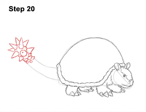 How to Draw a Doedicurus Glyptodon 20