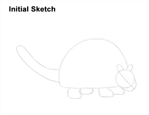 How to Draw a Doedicurus Glyptodon Guide Lines