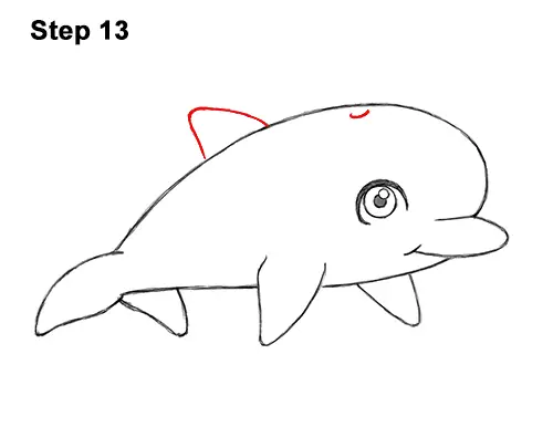 How to Draw Cute Cartoon Dolphin 13