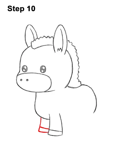 How to Draw Cute Cartoon Donkey Chibi Kawaii 10