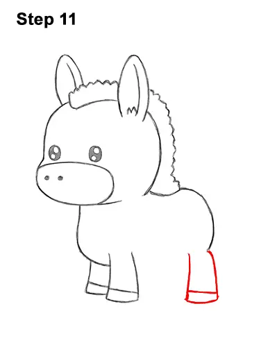 How to Draw Cute Cartoon Donkey Chibi Kawaii 11