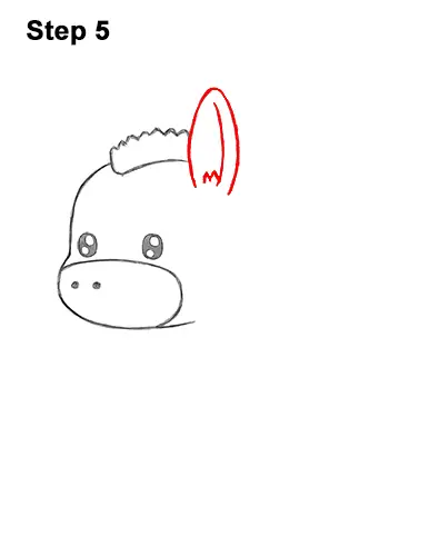 How to Draw Cute Cartoon Donkey Chibi Kawaii 5