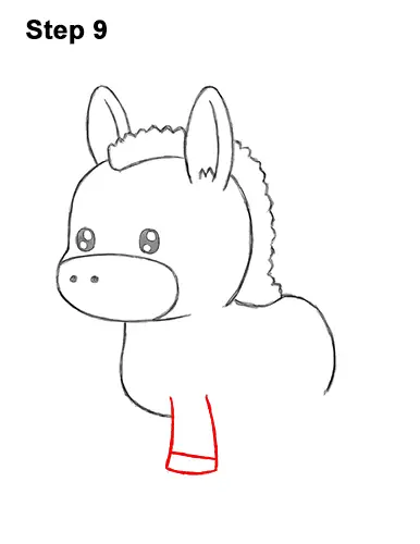 How to Draw Cute Cartoon Donkey Chibi Kawaii 9
