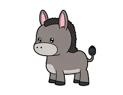 How to draw a cute Donkey cartoon