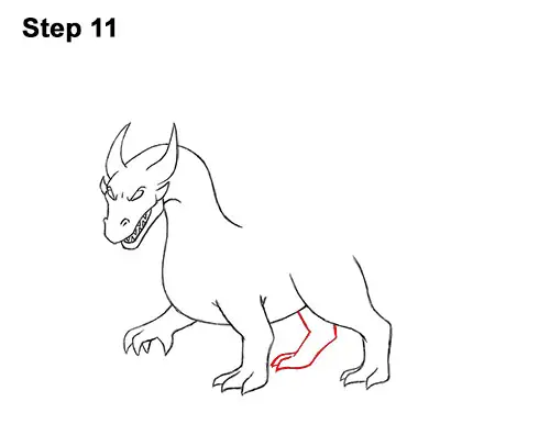 How to Draw Cool Angry Mean Cartoon Dragon 11