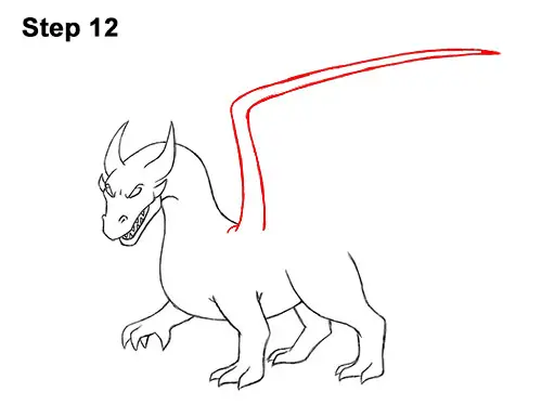 How to Draw Cool Angry Mean Cartoon Dragon 12