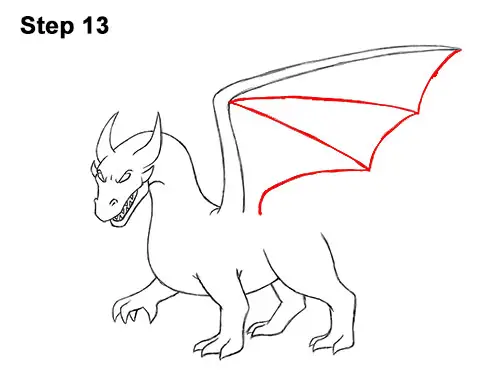 How to Draw Cool Angry Mean Cartoon Dragon 13