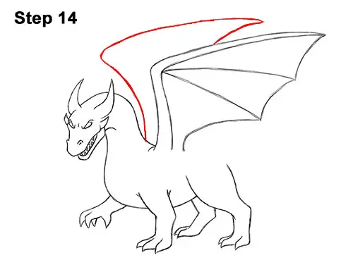 How to Draw Cool Angry Mean Cartoon Dragon 14