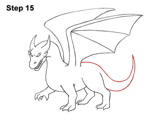 How to Draw Cool Angry Mean Cartoon Dragon 15