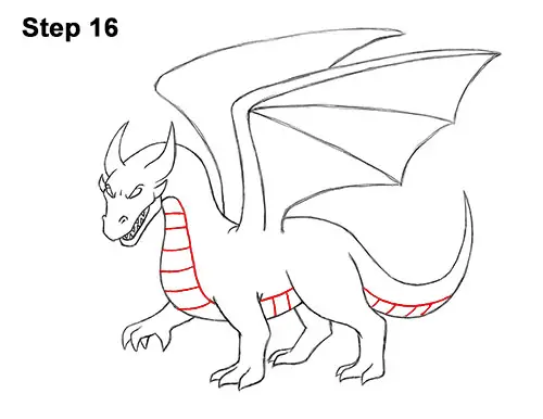 How to Draw Cool Angry Mean Cartoon Dragon 16