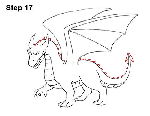 How to Draw Cool Angry Mean Cartoon Dragon 17