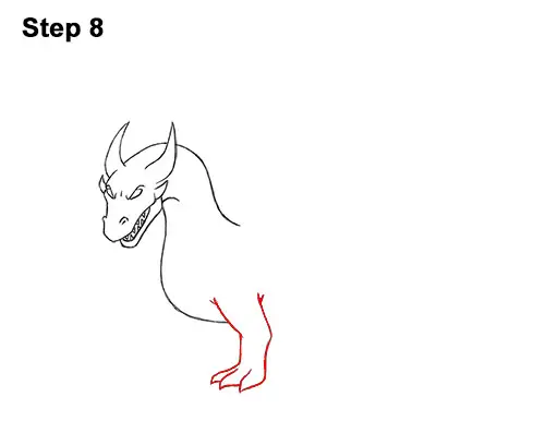 How to Draw Cool Angry Mean Cartoon Dragon 8