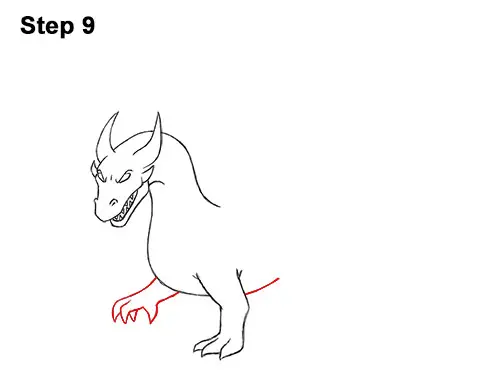 How to Draw Cool Angry Mean Cartoon Dragon 9