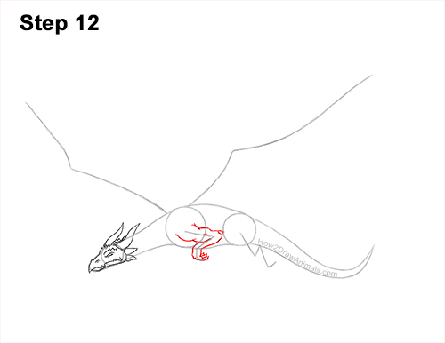 How to Draw a Dragon Flying Wings 12